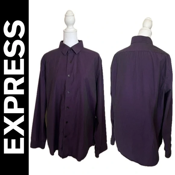 Express 1MX Fitted Men’s Dress Shirt - Picture 1 of 5
